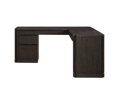 Martin Furniture - Tulane Pedestal L-Desk, Pedestal L-Desk with Open Return, Pedestal Desk, Office Desk, Brown - IMTU684 veiw 2
