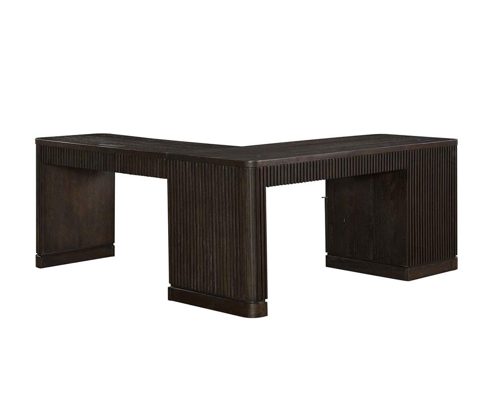 Martin Furniture - Tulane Pedestal L-Desk, Pedestal L-Desk with Open Return, Pedestal Desk, Office Desk, Brown - IMTU684 veiw 3
