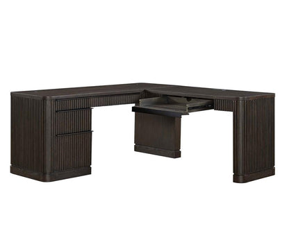Martin Furniture - Tulane Pedestal L-Desk, Pedestal L-Desk with Open Return, Pedestal Desk, Office Desk, Brown - IMTU684 veiw 5