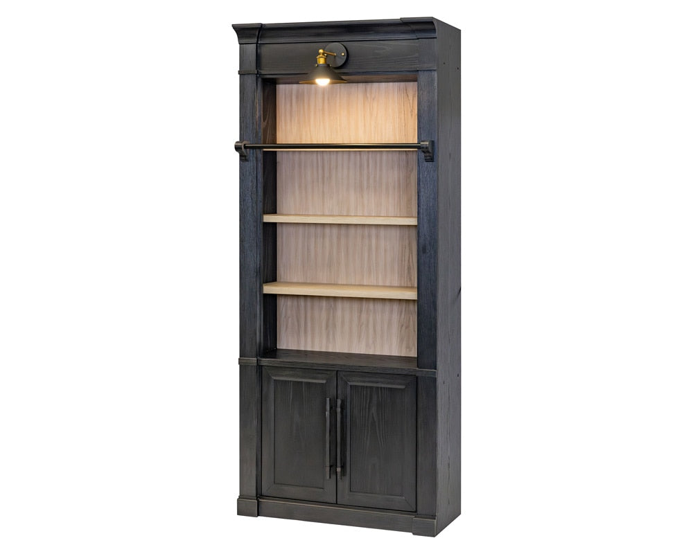 Martin Furniture - Willow Lane - Contemporary 8 Tall Wood Bookcase, Storage Organizer, Display Shelf, Fully Assembled, Black - IMWL4094B veiw 1
