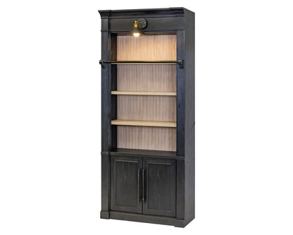 Martin Furniture - Willow Lane - Contemporary 8 Tall Wood Bookcase, Storage Organizer, Display Shelf, Fully Assembled, Black - IMWL4094B veiw 1