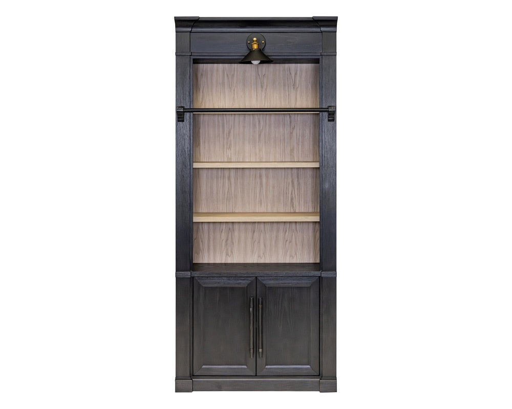 Martin Furniture - Willow Lane - Contemporary 8 Tall Wood Bookcase, Storage Organizer, Display Shelf, Fully Assembled, Black - IMWL4094B veiw 2
