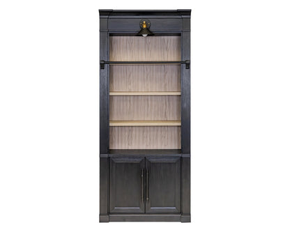 Martin Furniture - Willow Lane - Contemporary 8 Tall Wood Bookcase, Storage Organizer, Display Shelf, Fully Assembled, Black - IMWL4094B veiw 2