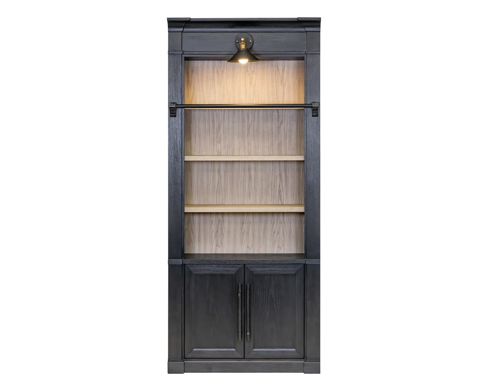 Martin Furniture - Willow Lane - Contemporary 8 Tall Wood Bookcase, Storage Organizer, Display Shelf, Fully Assembled, Black - IMWL4094B veiw 5