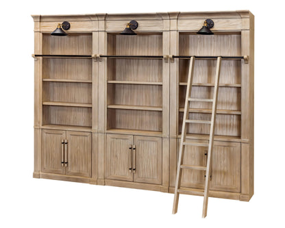 Martin Furniture - Willow Lane - Three 8 Tall Bookcase Wall With Ladder, Storage Organizer, Display Shelf for Office, Brown - IMWL4094NKIT3 view 1