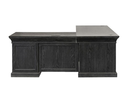 Martin Furniture - Willow Lane - Traditional Executive Wood Double Pedestal L-Desk, Corner Desk, Office Table, Black - IMWL684RB-KIT view 1
