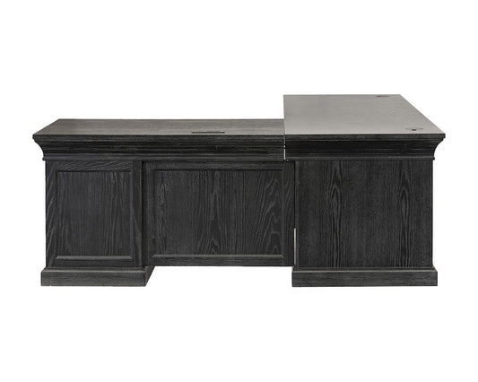 Martin Furniture - Willow Lane - Traditional Executive Wood Double Pedestal L-Desk, Corner Desk, Office Table, Black - IMWL684RB-KIT view 1