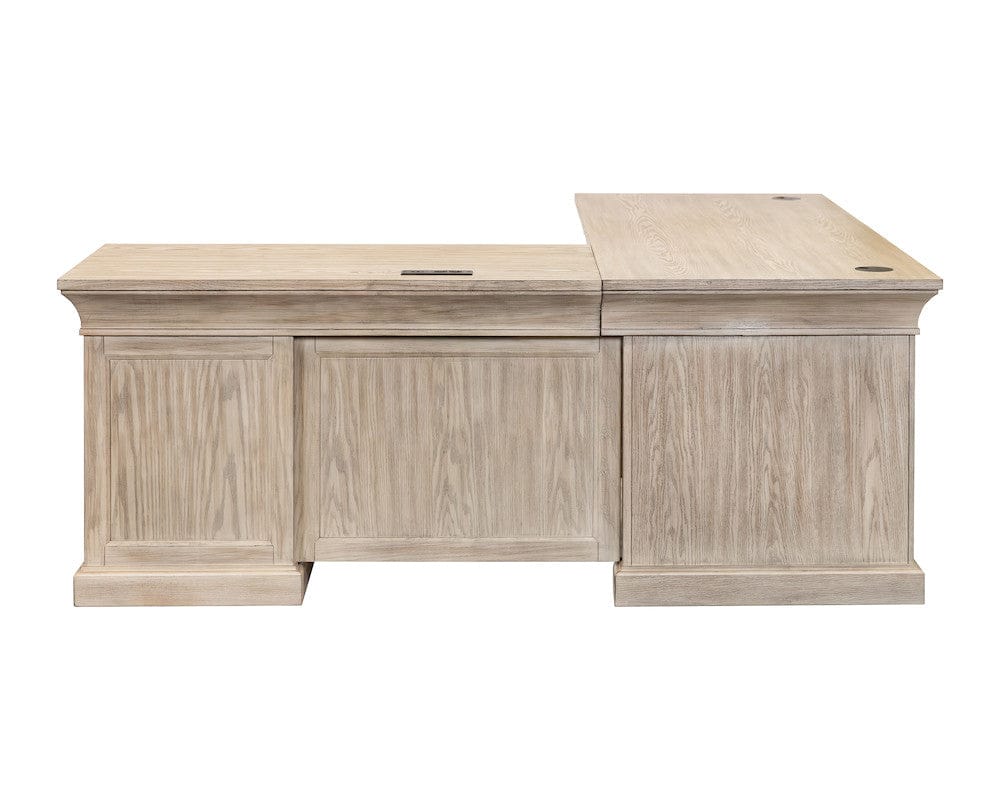 Martin Furniture - Willow Lane - Traditional Executive Wood Double Pedestal L-Desk, Corner Desk, Office Table, Brown - IMWL684RN-KIT view 1