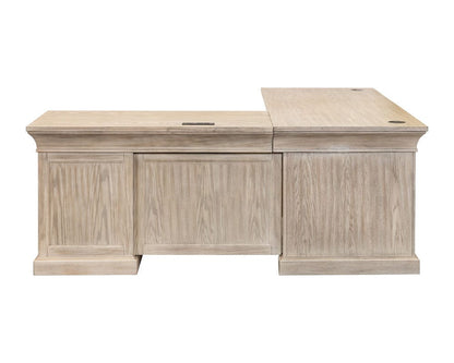 Martin Furniture - Willow Lane - Traditional Executive Wood Double Pedestal L-Desk, Corner Desk, Office Table, Brown - IMWL684RN-KIT view 1