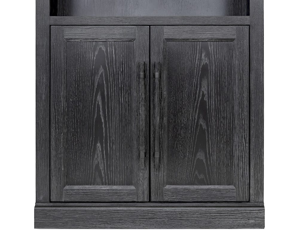 Martin Furniture - Willow Lane - Traditional Wood Bookcase with Doors, Office Storage, Fully Assembled, Black - IMWL3280DB view 6