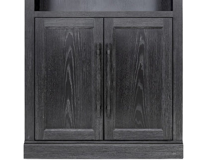 Martin Furniture - Willow Lane - Traditional Wood Bookcase with Doors, Office Storage, Fully Assembled, Black - IMWL3280DB view 6