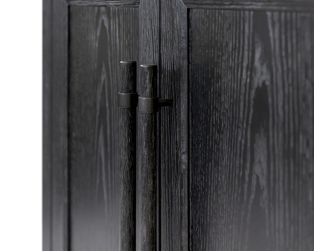 Martin Furniture - Willow Lane - Traditional Wood Bookcase with Doors, Office Storage, Fully Assembled, Black - IMWL3280DB view 7