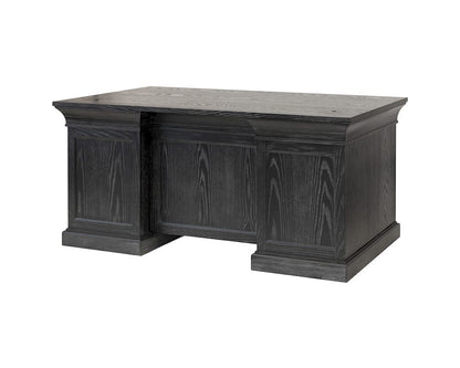 Martin Furniture - Willow Lane - Traditional Wood Double Pedestal Desk, Executive Desk, Office Table, Fully Assembled, Black - IMWL680B view 3