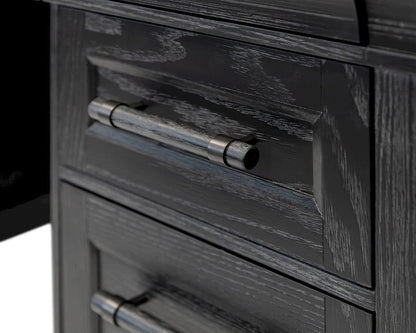 Martin Furniture - Willow Lane - Traditional Wood Double Pedestal Desk, Executive Desk, Office Table, Fully Assembled, Black - IMWL680B view 9