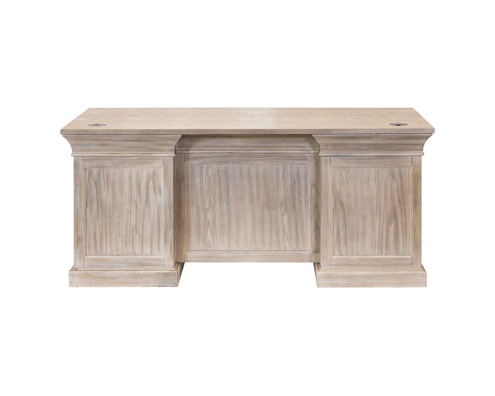 Martin Furniture - Willow Lane - Traditional Wood Double Pedestal Desk, Executive Desk, Office Table, Fully Assembled, Brown - IMWL680N view 2
