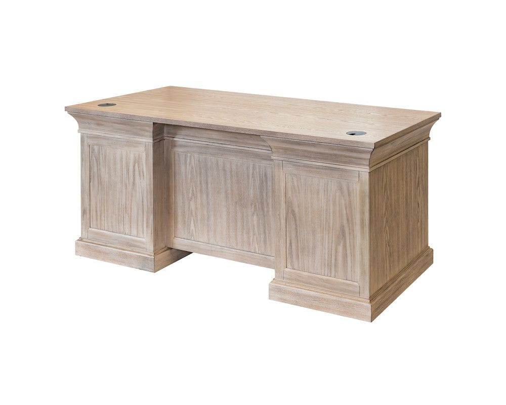 Martin Furniture - Willow Lane - Traditional Wood Double Pedestal Desk, Executive Desk, Office Table, Fully Assembled, Brown - IMWL680N view 3