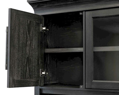 Martin Furniture - Willow Lane - Traditional Wood Executive Desk, Office Storage Hutch with Doors, Black - IMWL682B-689BKIT view 5