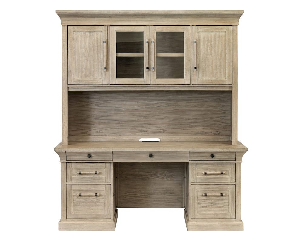 Martin Furniture - Willow Lane - Traditional Wood Executive Desk, Office Storage Hutch with Doors, Brown - IMWL682N-689NKIT view 3