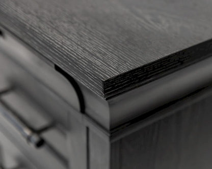 Martin Furniture - Willow Lane - Traditional Wood Executive Desk, Storage Office Credenza, Fully Assembled, Black - IMWL689B view 4