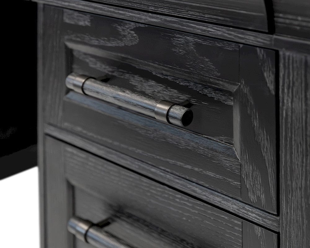 Martin Furniture - Willow Lane - Traditional Wood Executive Desk, Storage Office Credenza, Fully Assembled, Black - IMWL689B view 8