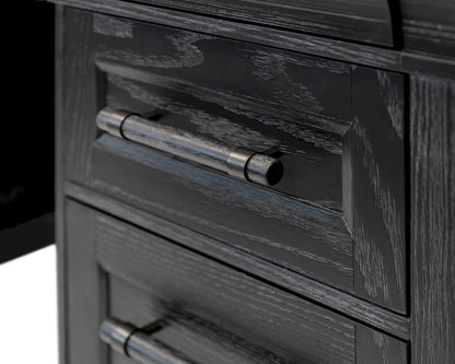 Martin Furniture - Willow Lane - Traditional Wood Executive Desk, Storage Office Credenza, Fully Assembled, Black - IMWL689B view 8