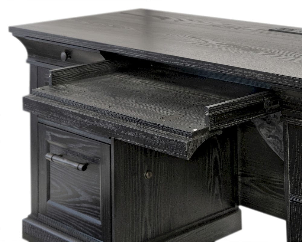 Martin Furniture - Willow Lane - Traditional Wood Executive Desk, Storage Office Credenza, Fully Assembled, Black - IMWL689B view 9