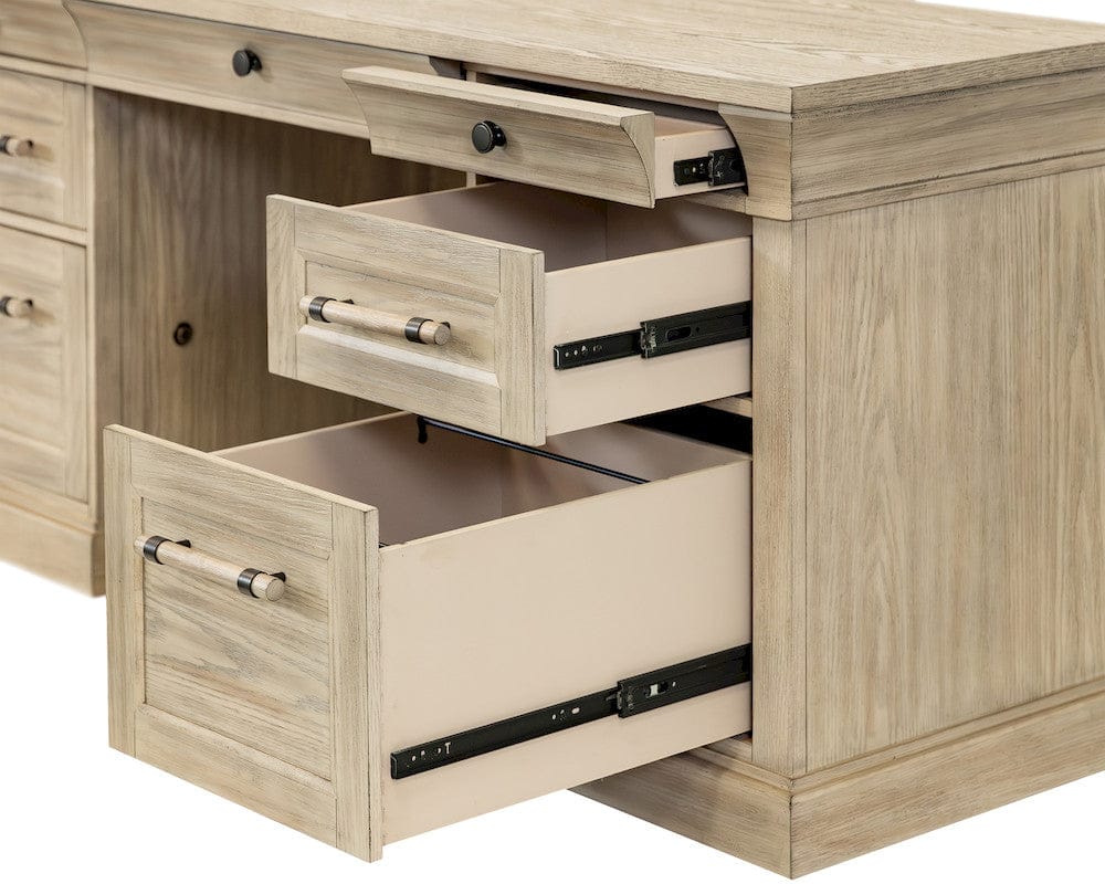 Martin Furniture - Willow Lane - Traditional Wood Executive Desk, Storage Office Credenza, Fully Assembled, Brown - IMWL689N view 4