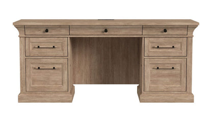 Martin Furniture - Willow Lane - Traditional Wood Executive Desk, Storage Office Credenza, Fully Assembled, Brown - IMWL689N view 10