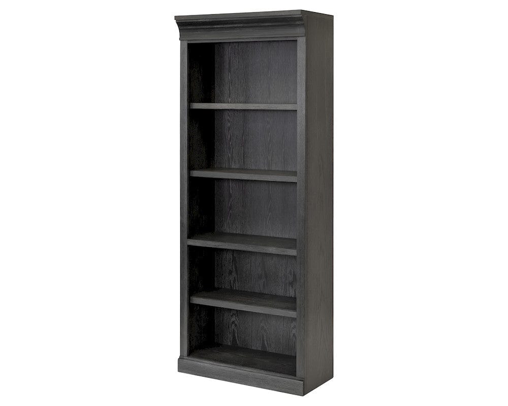 Martin Furniture - Willow Lane - Traditional Wood Open Bookcase, Office Storage, Fully Assembled, Black - IMWL3280B view 1