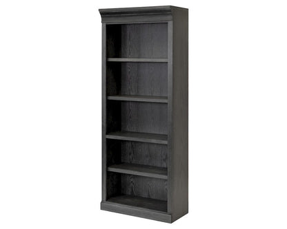 Martin Furniture - Willow Lane - Traditional Wood Open Bookcase, Office Storage, Fully Assembled, Black - IMWL3280B view 1