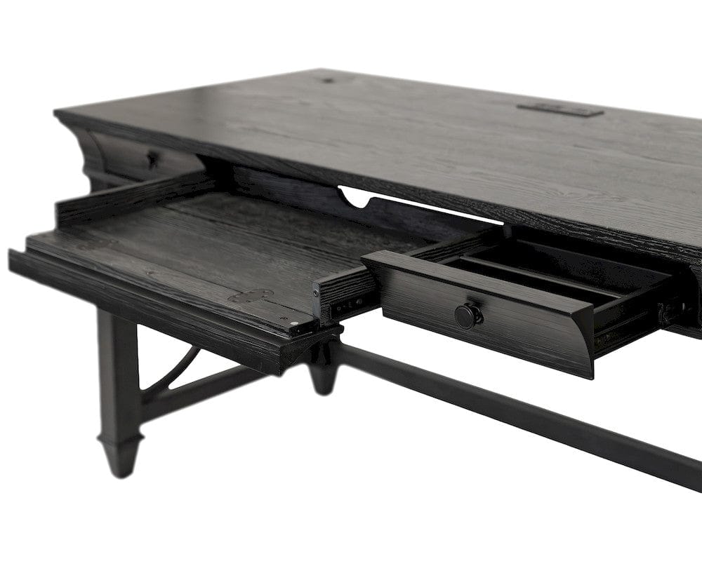 Martin Furniture - Willow Lane - Traditional Wood Writing Desk, Office Table with Drawers, Black - IMWL384B view 4