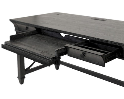 Martin Furniture - Willow Lane - Traditional Wood Writing Desk, Office Table with Drawers, Black - IMWL384B view 4