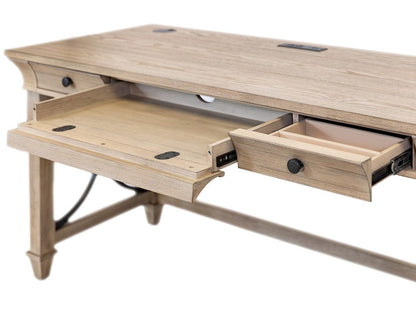 Martin Furniture - Willow Lane - Traditional Wood Writing Desk, Office Table with Drawers, Brown - IMWL384N view 5