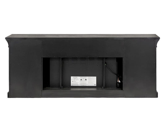 Martin Furniture - Willow Lane - Transitional 80" Fireplace Console, Entertainment Storage, TV Stand, Fully Assembled, Ebony Black - IMWL380FPB view 2