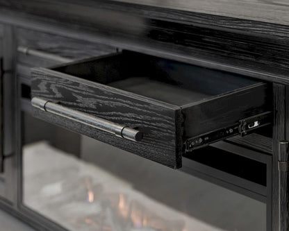 Martin Furniture - Willow Lane - Transitional 80" Fireplace Console, Entertainment Storage, TV Stand, Fully Assembled, Ebony Black - IMWL380FPB view 4