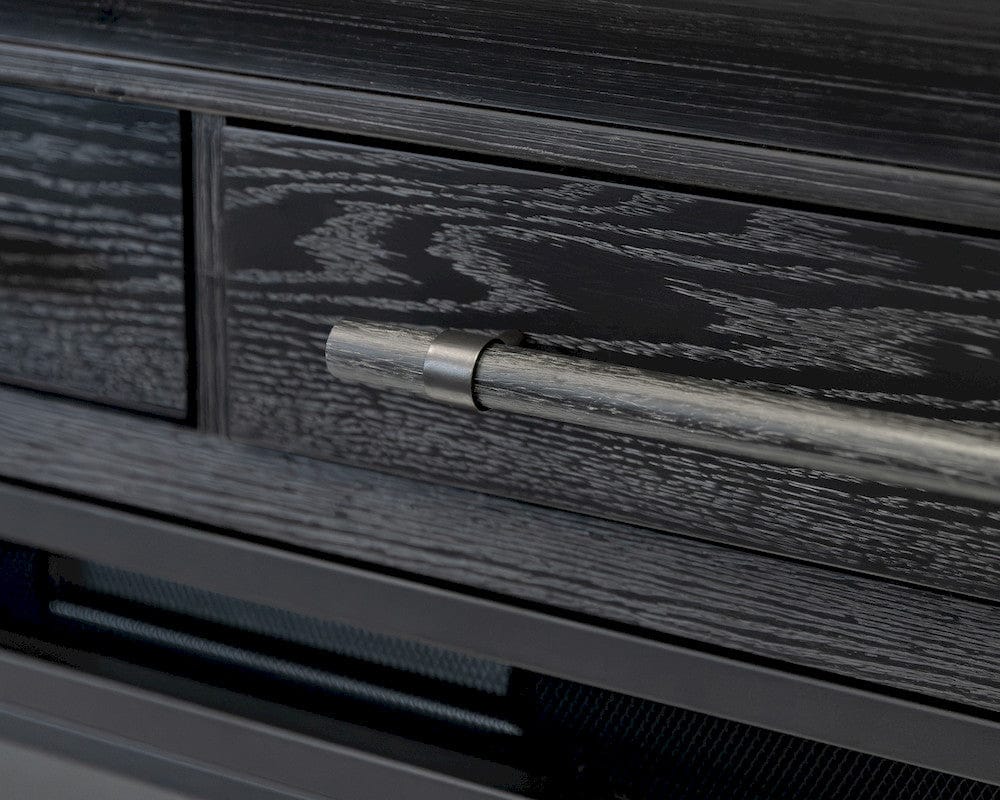 Martin Furniture - Willow Lane - Transitional 80" Fireplace Console, Entertainment Storage, TV Stand, Fully Assembled, Ebony Black - IMWL380FPB view 6