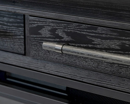 Martin Furniture - Willow Lane - Transitional 80" Fireplace Console, Entertainment Storage, TV Stand, Fully Assembled, Ebony Black - IMWL380FPB view 6
