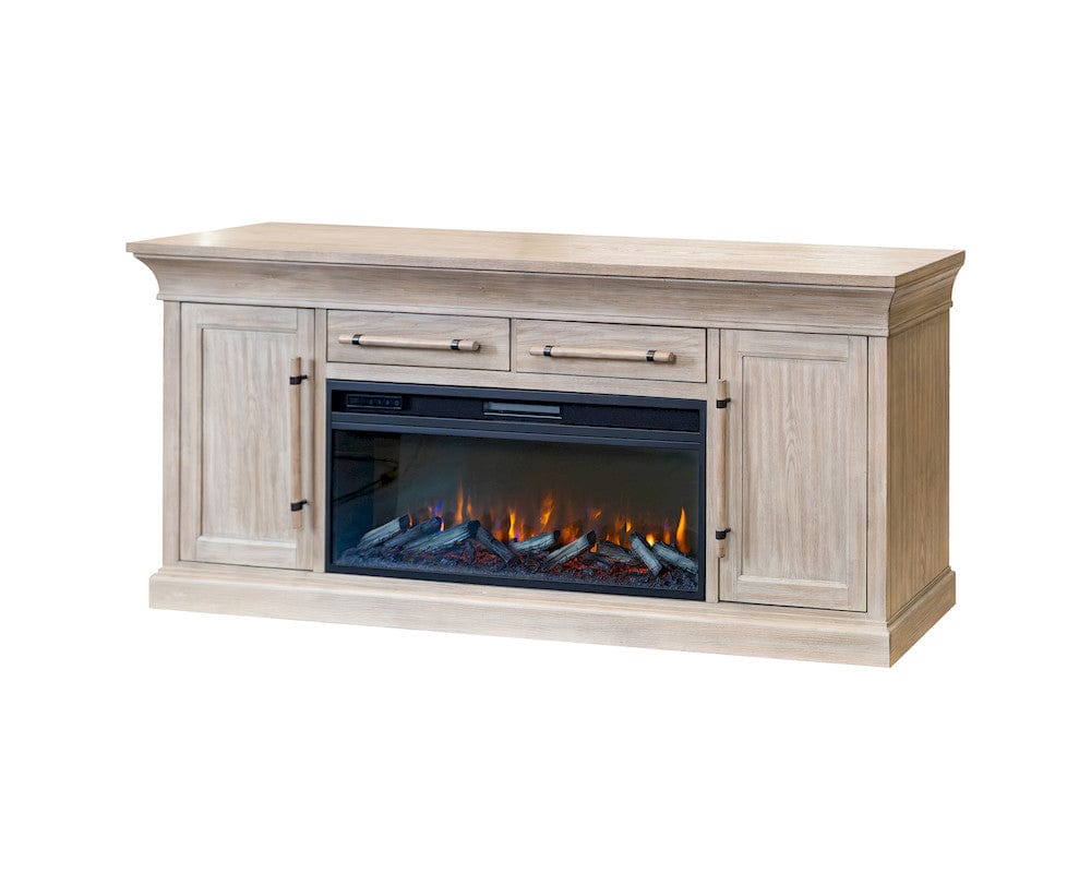 Martin Furniture - Willow Lane - Transitional 80" Fireplace Console, Entertainment Storage, TV Stand, Fully Assembled, Natural Oak - IMWL380FPN view 1