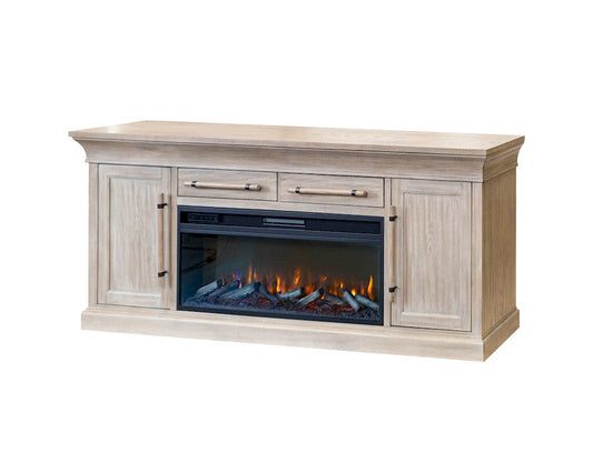 Martin Furniture - Willow Lane - Transitional 80" Fireplace Console, Entertainment Storage, TV Stand, Fully Assembled, Natural Oak - IMWL380FPN view 1