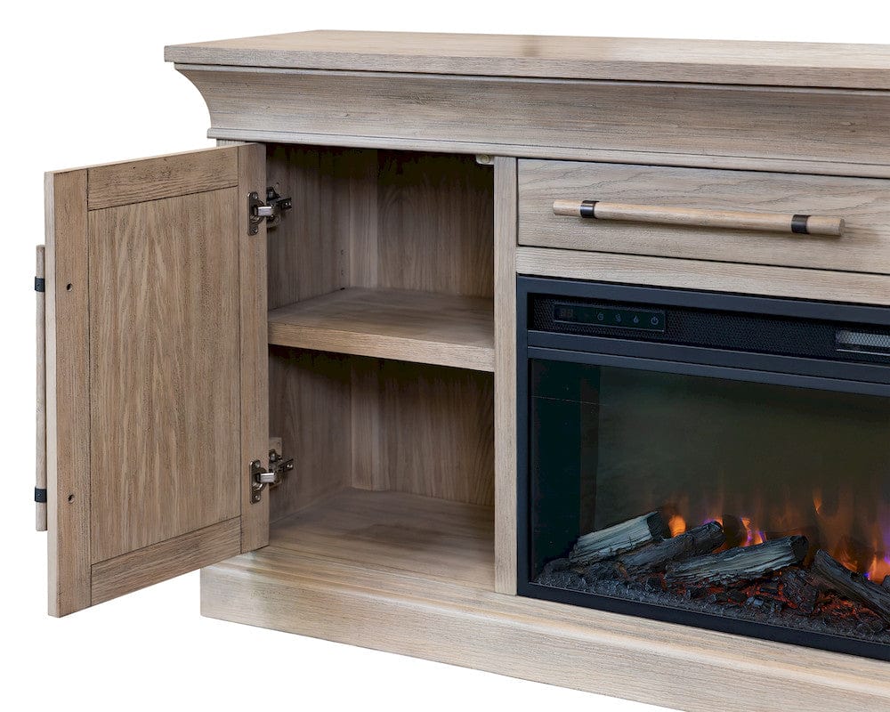 Martin Furniture - Willow Lane - Transitional 80" Fireplace Console, Entertainment Storage, TV Stand, Fully Assembled, Natural Oak - IMWL380FPN view 8