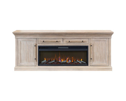 Martin Furniture - Willow Lane - Transitional 80" Fireplace Console, Entertainment Storage, TV Stand, Fully Assembled, Natural Oak - IMWL380FPN view 9