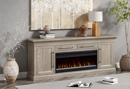 Martin Furniture - Willow Lane - Transitional 80" Fireplace Console, Entertainment Storage, TV Stand, Fully Assembled, Natural Oak - IMWL380FPN view 10