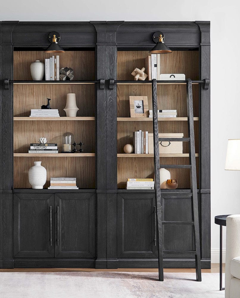 Martin Furniture - Willow Lane - Two 8 Tall Bookcase Wall With Ladder, Storage Organizer, Display Shelf for Office, Black - IMWL4094BKIT2 view 2