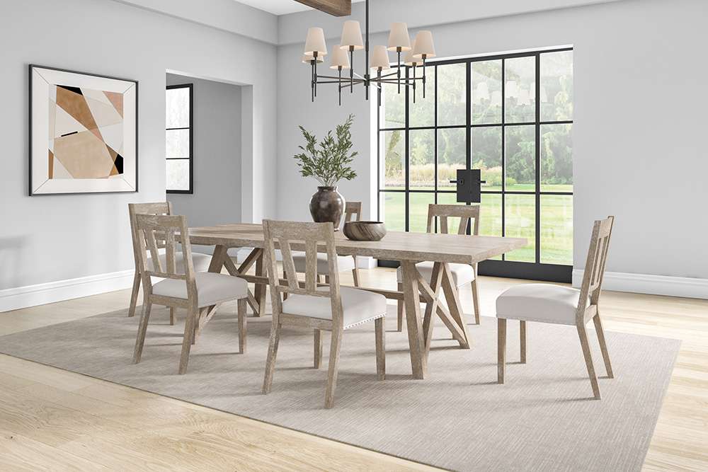Martin Furniture - Winslow - Two Wood Modern Farmhouse Kitchen Table Chairs, Dining Seats, Brown - IMWI70KIT2 veiw 2
