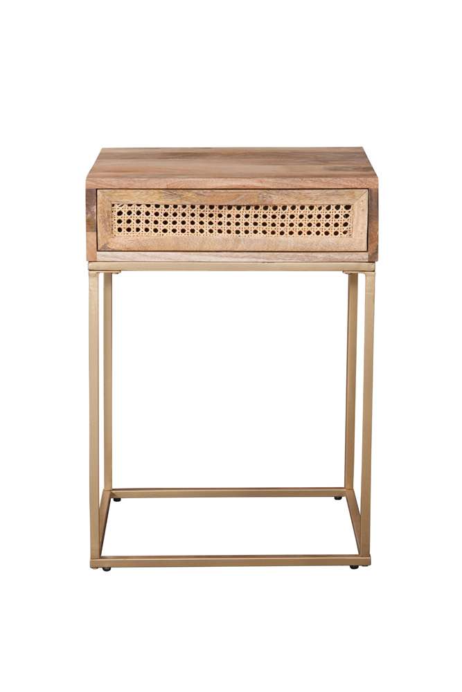 Martin Svensson Home - Auckland 25in Tall Solid Wood and Metal End Table, Natural - 3707121 veiw 5