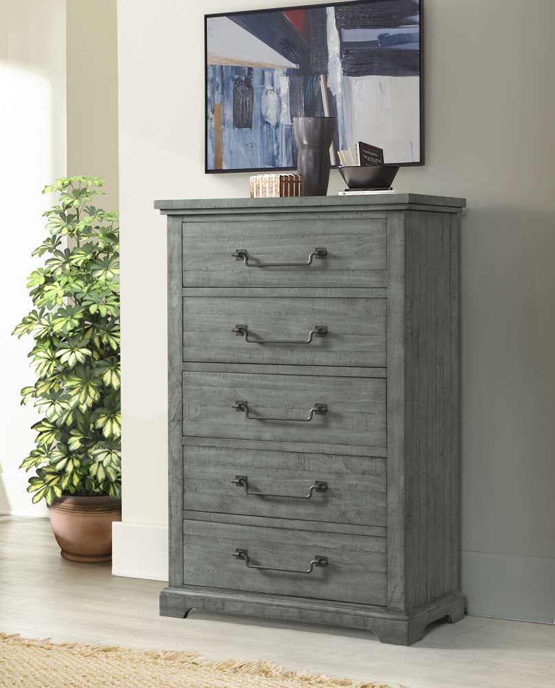 Martin Svensson Home -  Beach House 5 Drawer Chest, Dove Grey - 6804125 veiw 1