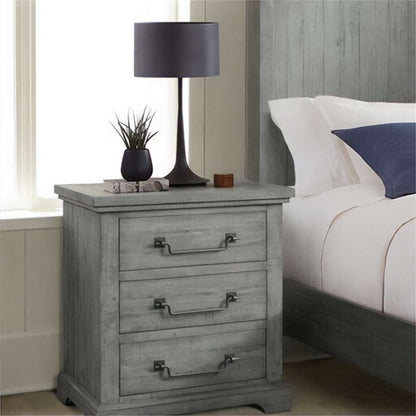 Martin Svensson Home -  Beach House 2 Drawer Nightstand with Security Lock, Dove Grey - 6804123 veiw 3