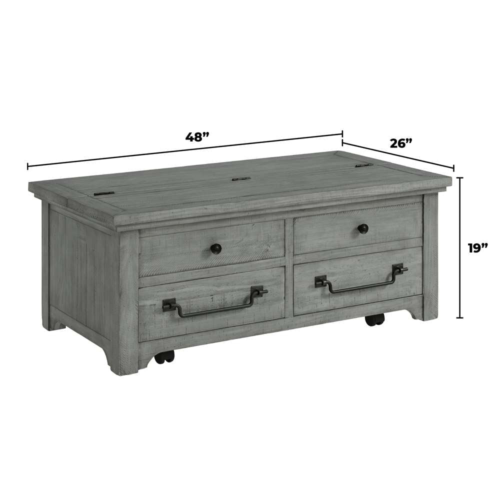 Martin Svensson Home -  Beach House Dove Grey 2-Drawer Coffee Table - 860229 veiw 6