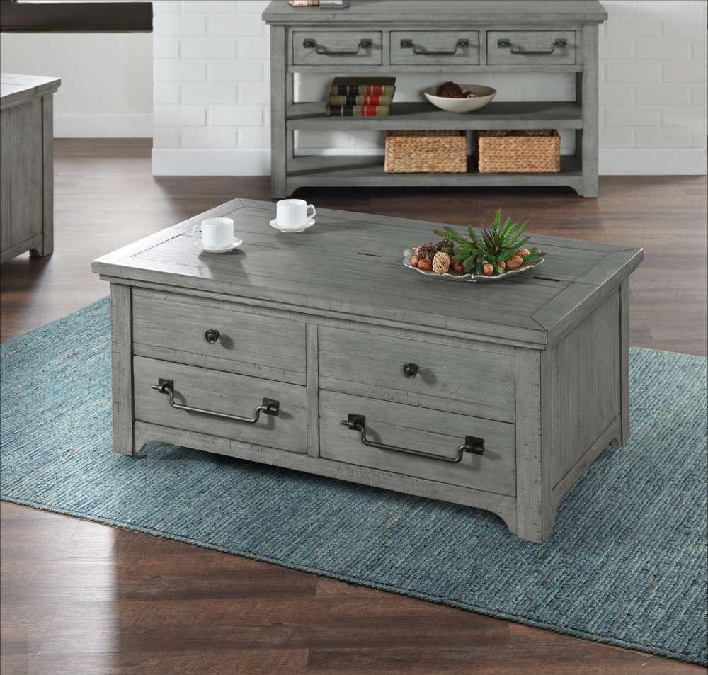 Martin Svensson Home -  Beach House Dove Grey Flip Top Trunk Coffee Table - 860219 veiw 3
