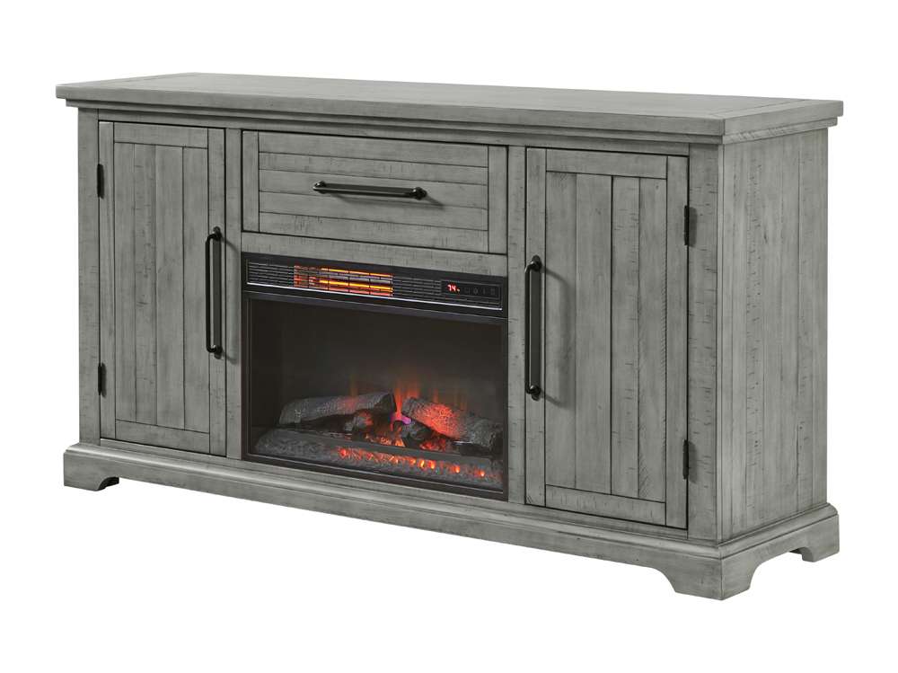 Martin Svensson Home -  Beach House Server with Electric Fireplace in Dove Grey - 5603936F veiw 2